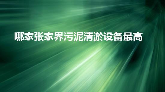 哪家张家界污泥清淤设备最高效？