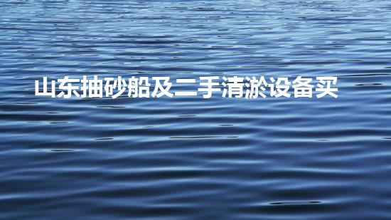 山东抽砂船及二手清淤设备买卖：开启黄金时代，谁将成为行业的领头羊？